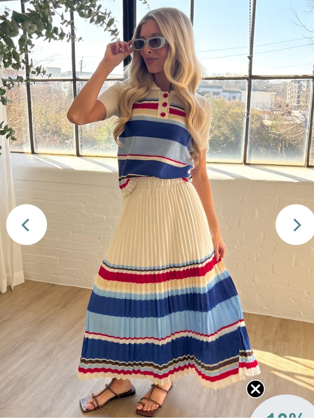 Belulah Style Knit Top and Pleated Skirt S/M